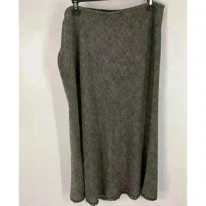 Eileen Fisher Black and White Plaid A-Line Knee Length Skirt PS